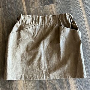 Zara womens medium brown pleather skirt with pockets